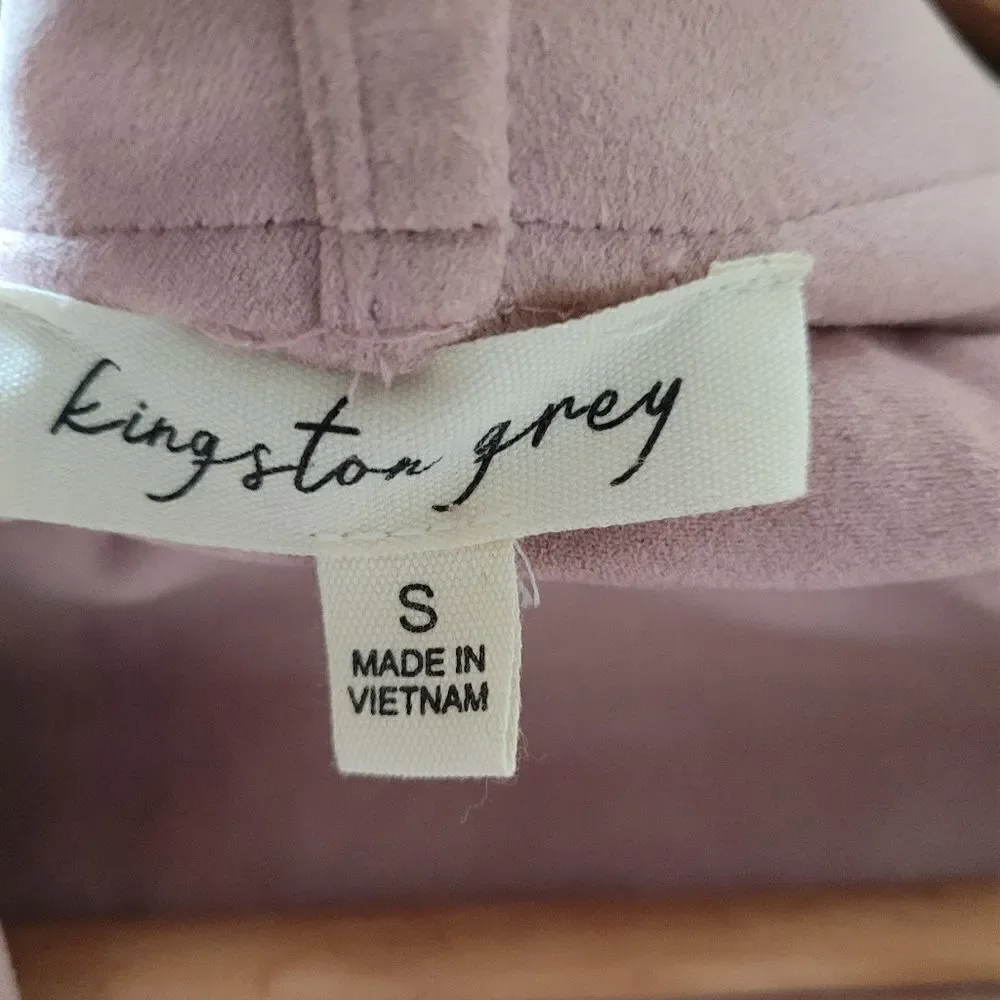 Juniors Faux-Suede Asymmetrical Zip-Front Jacket size small  Kingston Grey